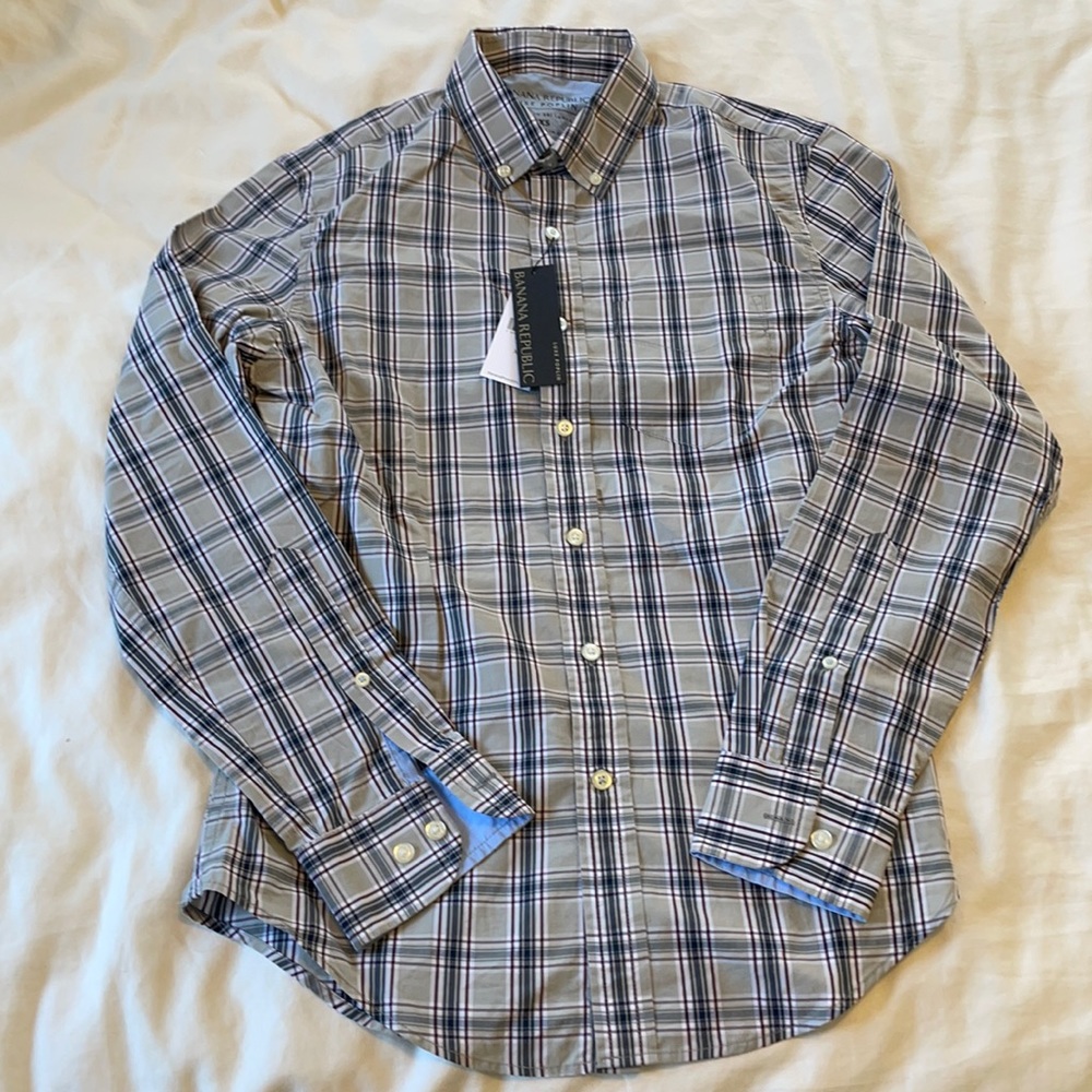 Banana Republic Luxe Poplin slim fit in XS